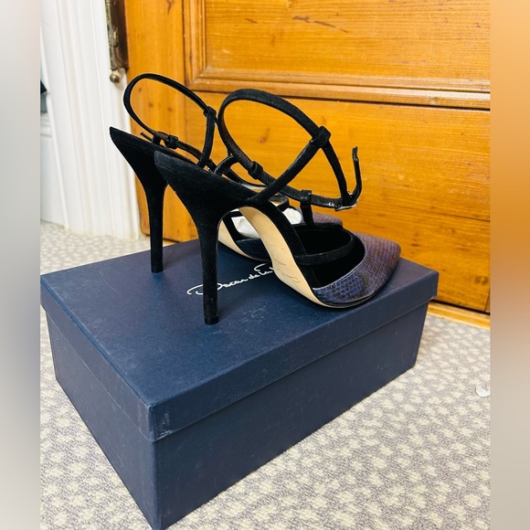 Oscar de la Renta Brand New $775 Snakeskin Gloria Pump Stiletto Heels Size EU 40 - Picture 5 of 10